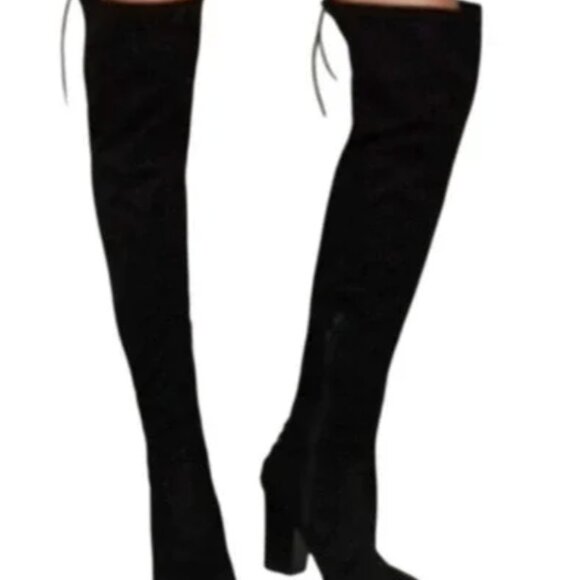 Marc Fisher Black Thigh High Boots SIZE 9M Black Suede - Picture 1 of 4